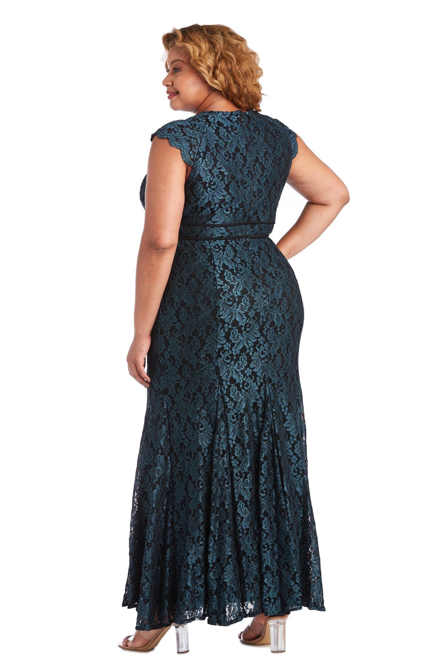 Nightway Plus Size Glitter Long Dress Sale - The Dress Outlet