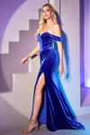 Long Velvet Prom Dress Royal