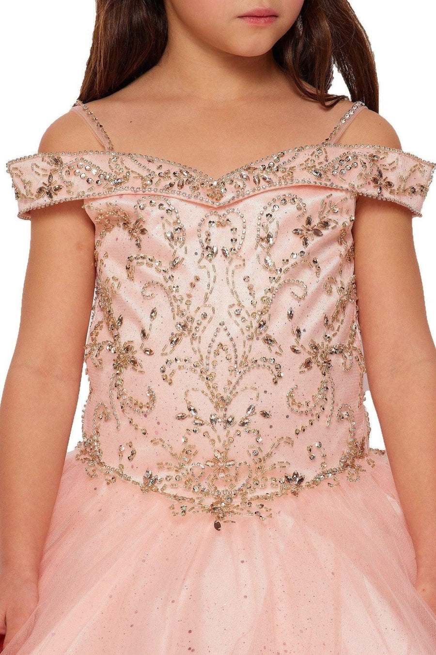 Off Shoulder A-Line Flower Girls Dress - The Dress Outlet