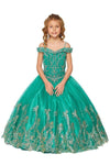 Off Shoulder A-Line Flower Girls Dress - The Dress Outlet