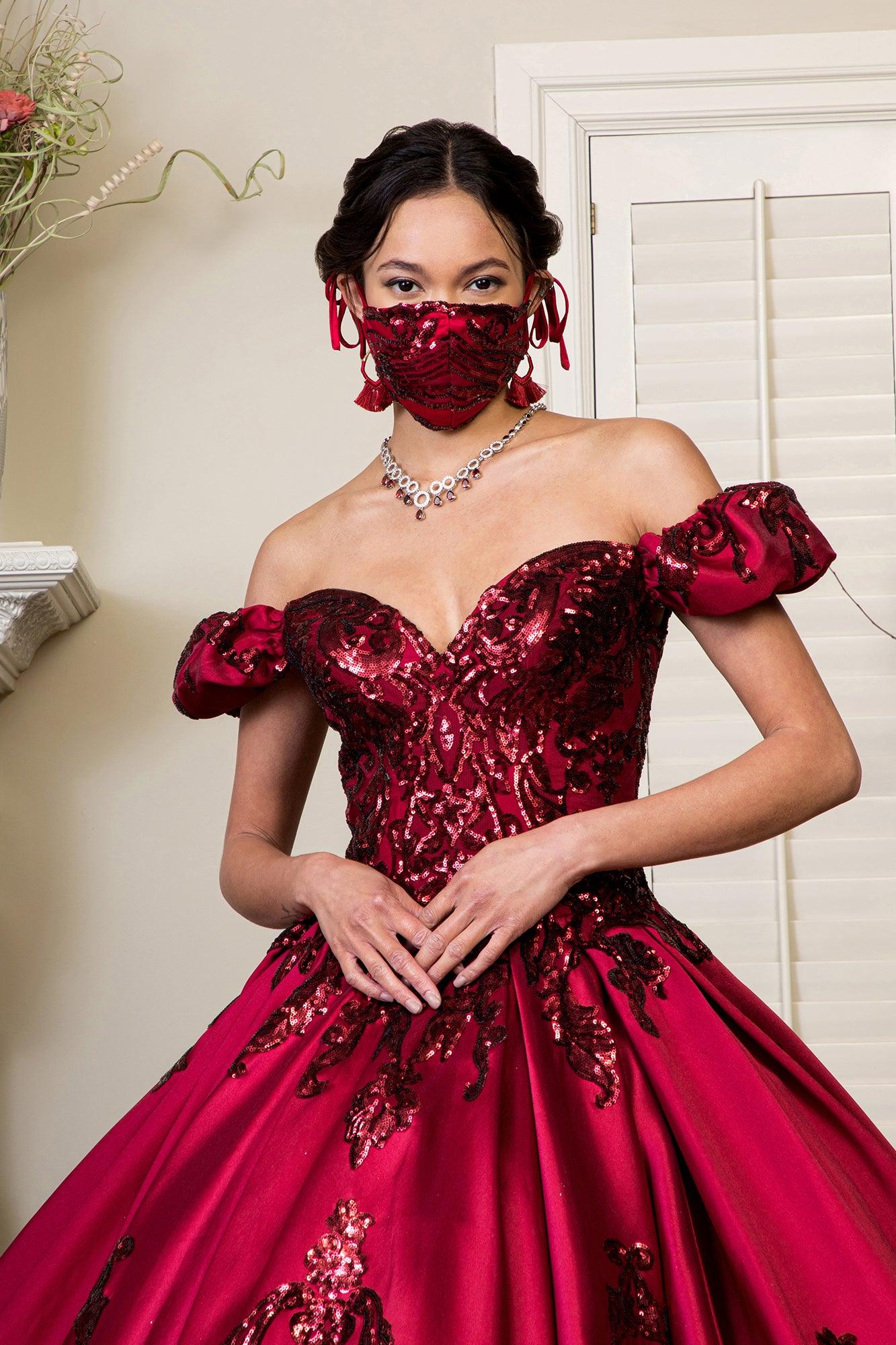 Off Shoulder Ball Gown Long Quinceanera Dress - The Dress Outlet