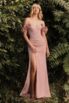 Off Shoulder Formal Prom Long Dress - The Dress Outlet