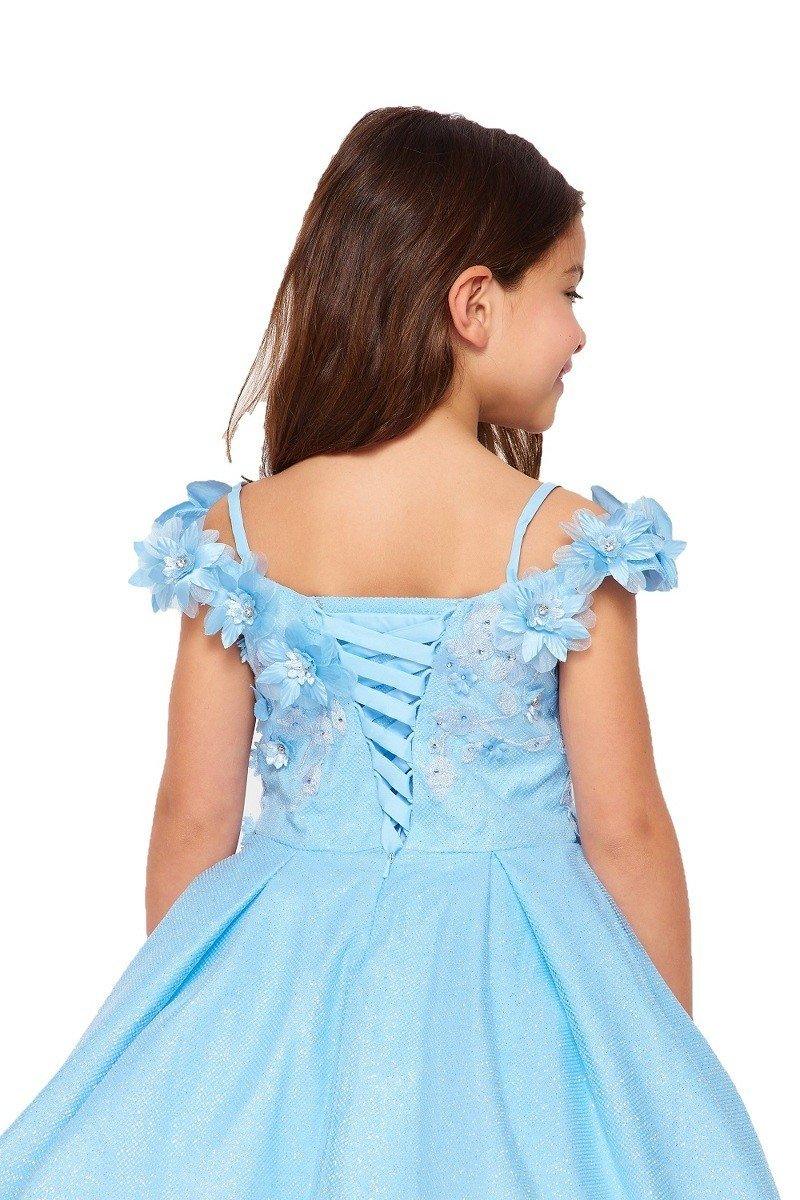 Off Shoulder Knee Length Flower Girls Dress - The Dress Outlet