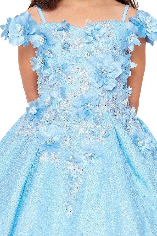 Off Shoulder Knee Length Flower Girls Dress - The Dress Outlet