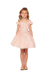 Off Shoulder Knee Length Flower Girls Dress - The Dress Outlet