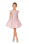 Off Shoulder Knee Length Flower Girls Dress - The Dress Outlet