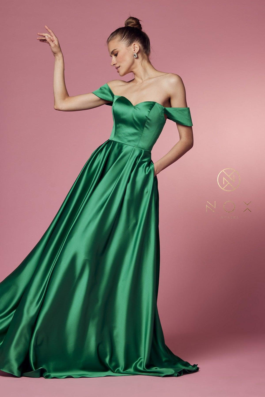 Off Shoulder Long A-Line Long Prom Dress - The Dress Outlet