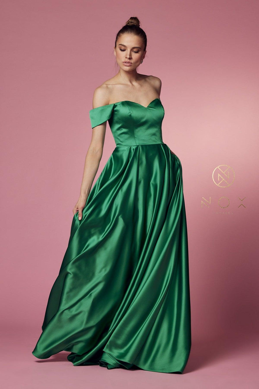 Off Shoulder Long A-Line Long Prom Dress - The Dress Outlet