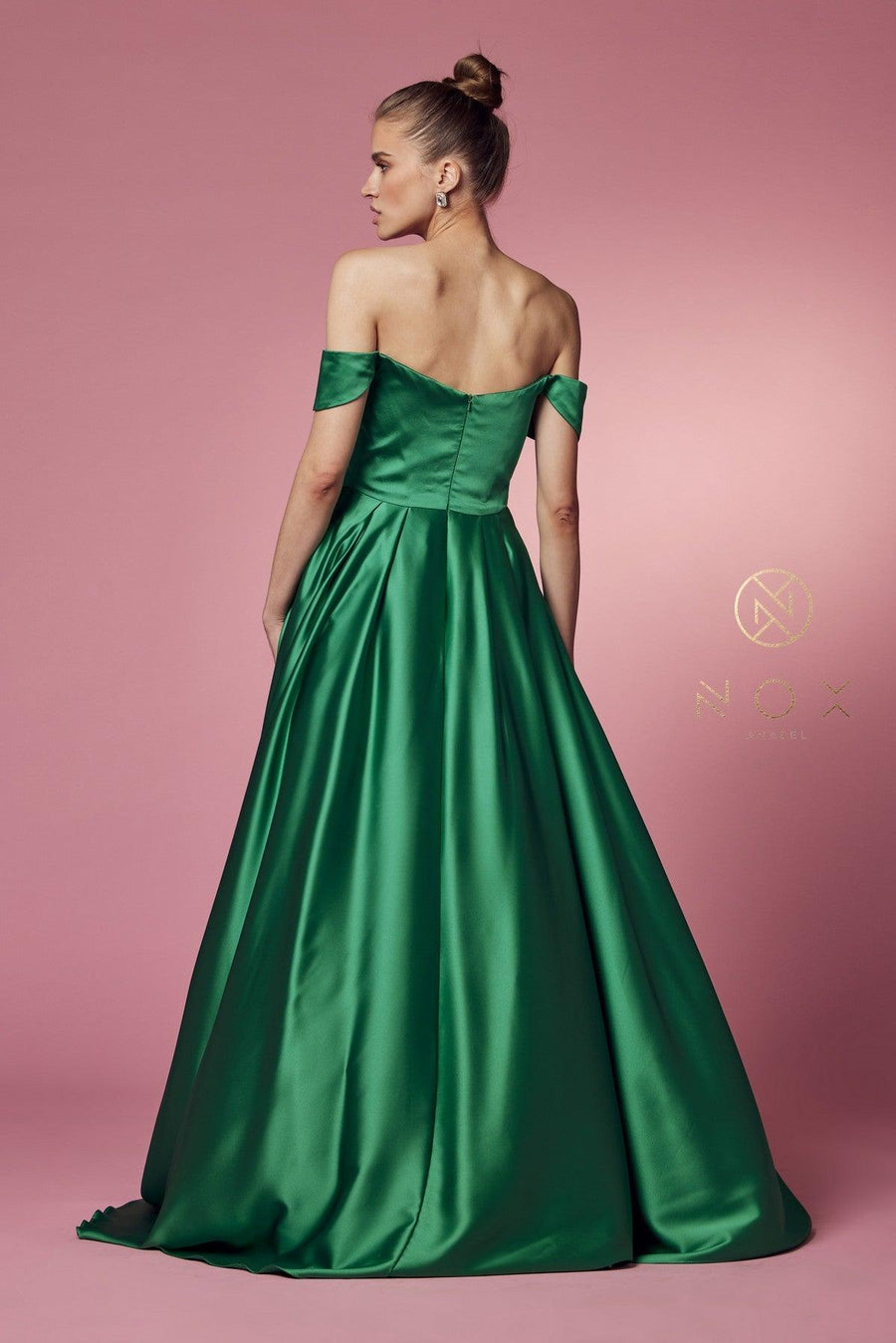 Off Shoulder Long A-Line Long Prom Dress - The Dress Outlet