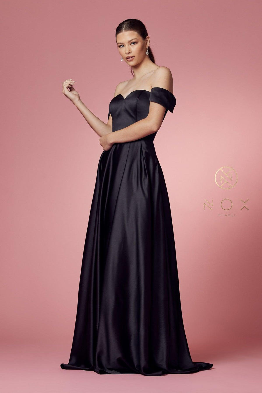 Off Shoulder Long A-Line Long Prom Dress - The Dress Outlet