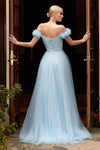 Off Shoulder Long A Line Prom Dress - The Dress Outlet