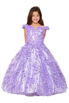 Off Shoulder Long Flower Girls Dress - The Dress Outlet