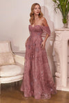 Off Shoulder Long Formal Dress Dusty Rose