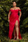 Off Shoulder Long Plus Size Prom Dress Red