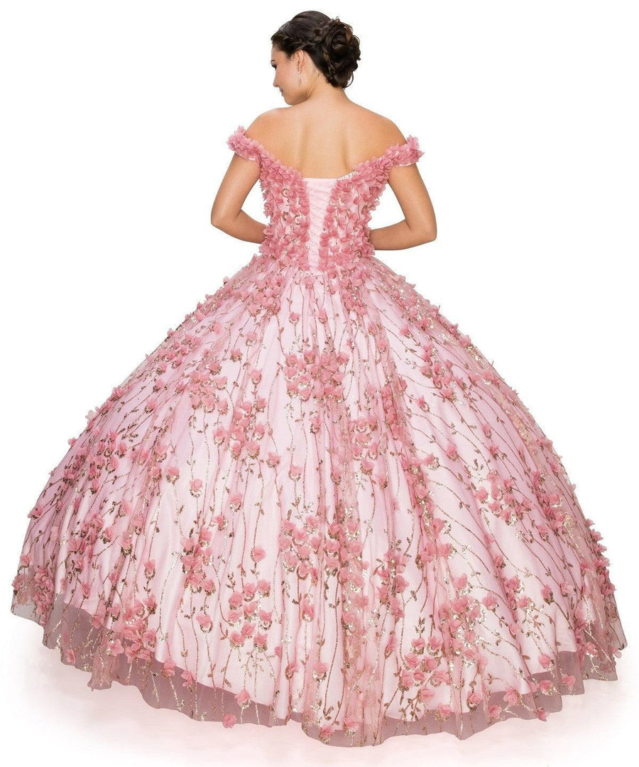 Off Shoulder Long Quinceanera Dress - The Dress Outlet