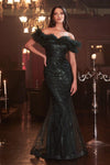 Off Shoulder Long Sexy Prom Gown Black