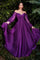 Off Shoulder Long Sleeve Formal Prom Dress Amethyst