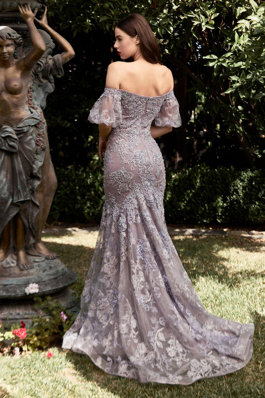 Off Shoulder Mermaid Long Prom Gown - The Dress Outlet