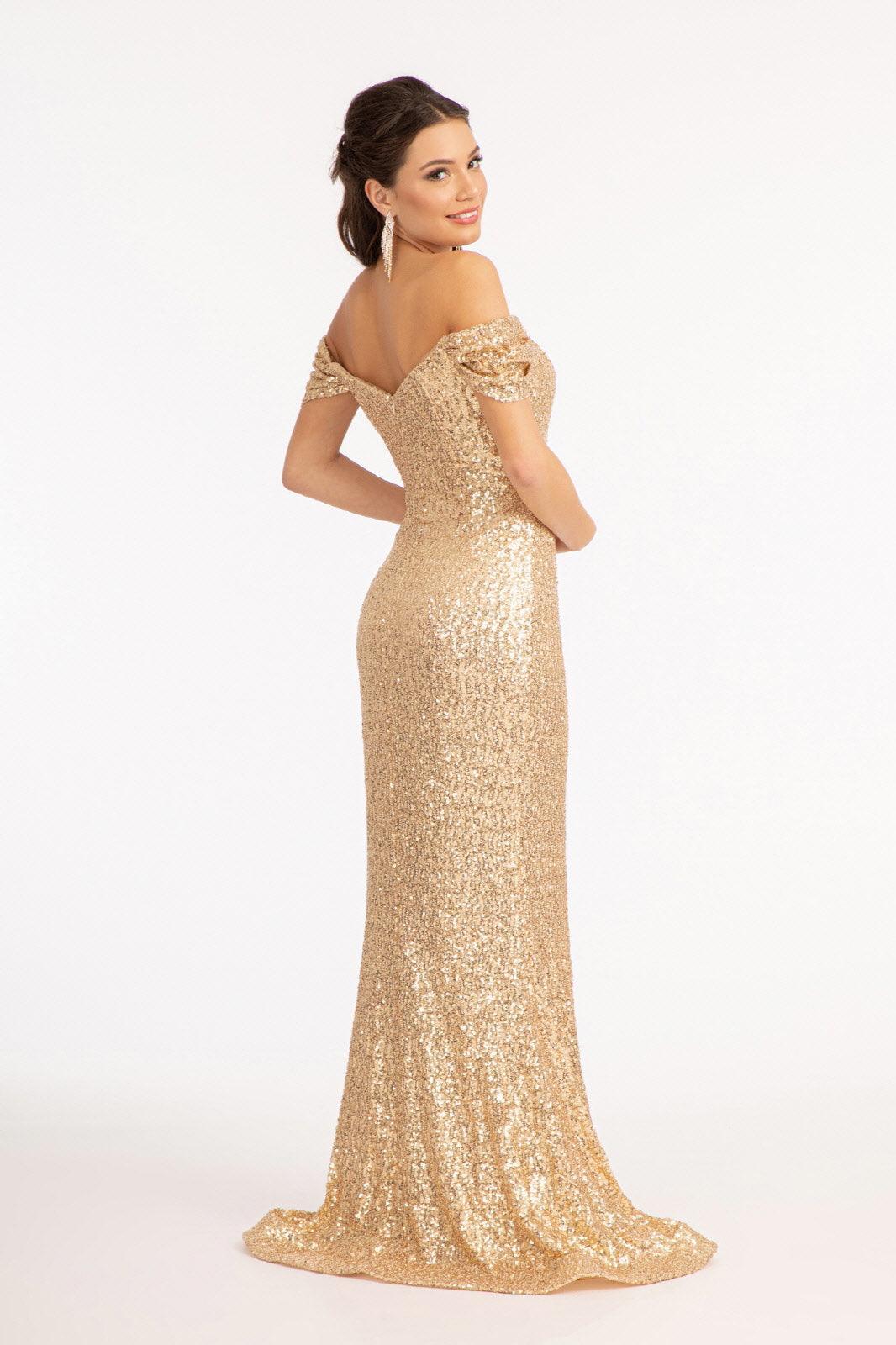 Off Shoulder Sequined Mermaid Evening Dress Sale - The Dress Outlet