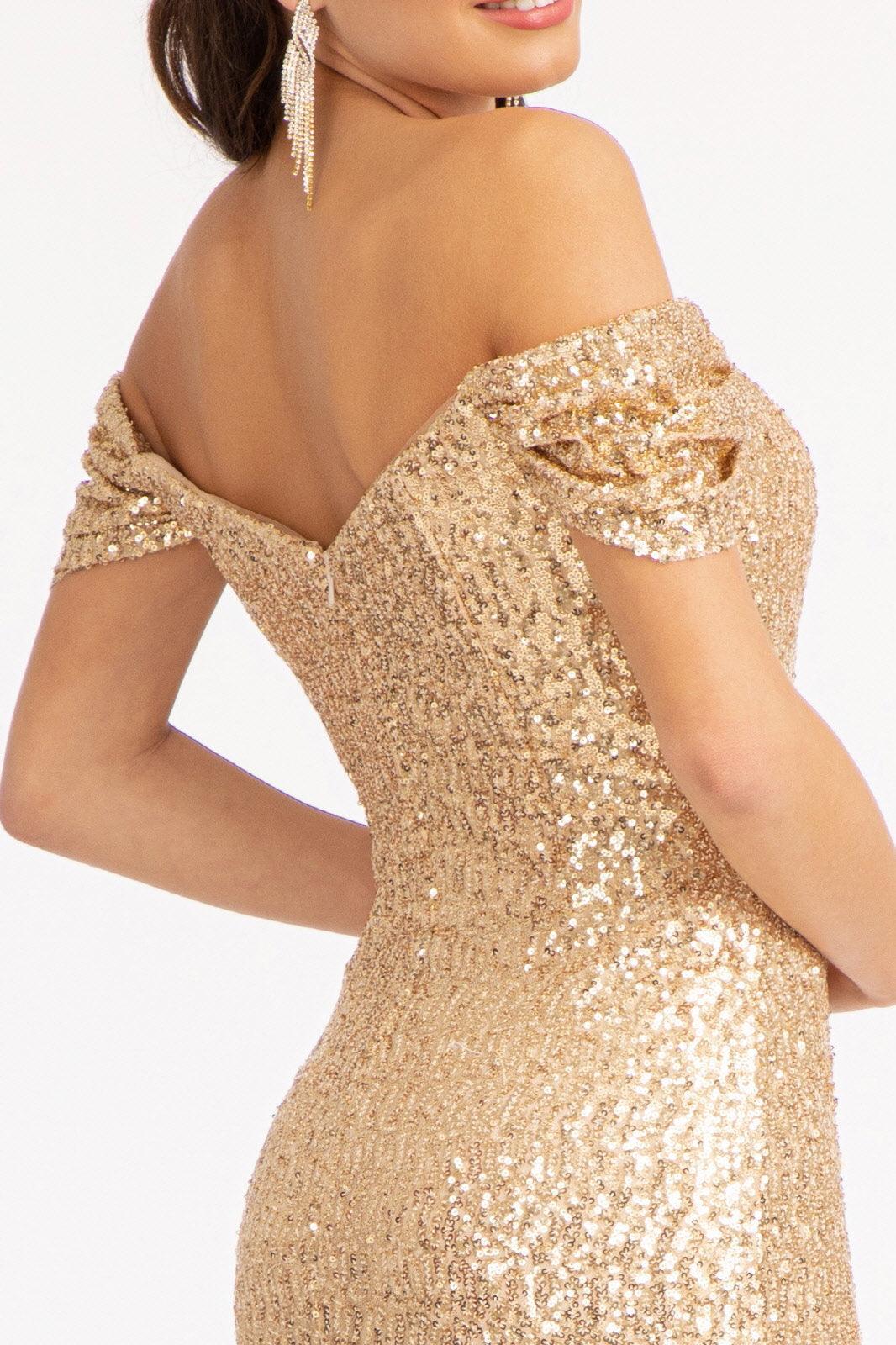 Off Shoulder Sequined Mermaid Evening Dress Sale - The Dress Outlet