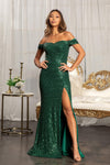 Off Shoulder Sequined Mermaid Evening Dress - The Dress Outlet