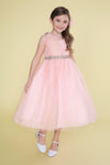 One Shoulder Beaded Flower Girl Dress - The Dress Outlet