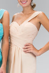 One Shoulder Ruched Long Prom Dress Fomal - The Dress Outlet Elizabeth K