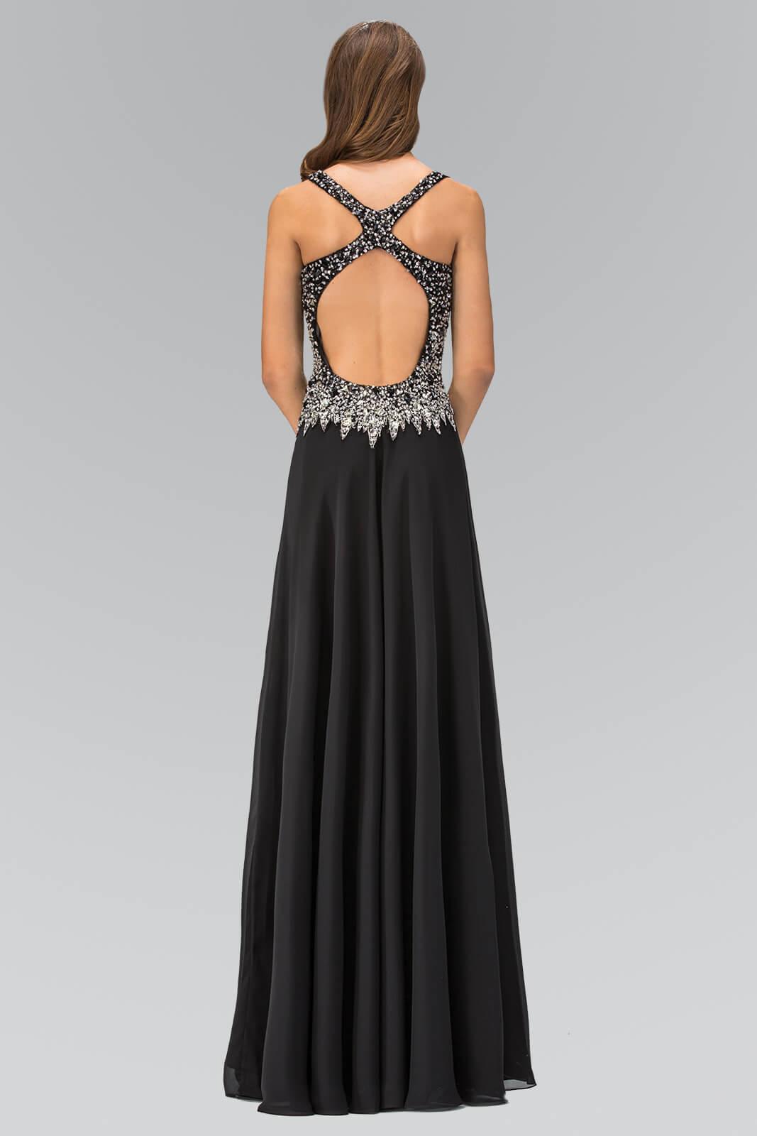 Open Back Prom Chiffon Long Dress Formal - The Dress Outlet Elizabeth K