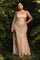 Plus Size Strapless Sexy Long Prom Dress Rose Gold