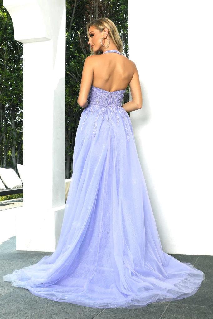 Portia and Scarlett Long Halter Prom Gown 22926 - The Dress Outlet