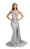 Portia and Scarlett  Long Single Shoulder Prom Dress PS6321 - The Dress Outlet