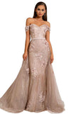 Portia and Scarlett Off Shoulder Long Gown 6015S - The Dress Outlet