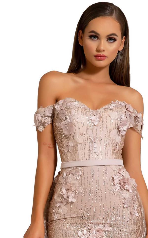 Portia and Scarlett Off Shoulder Long Gown 6015S - The Dress Outlet