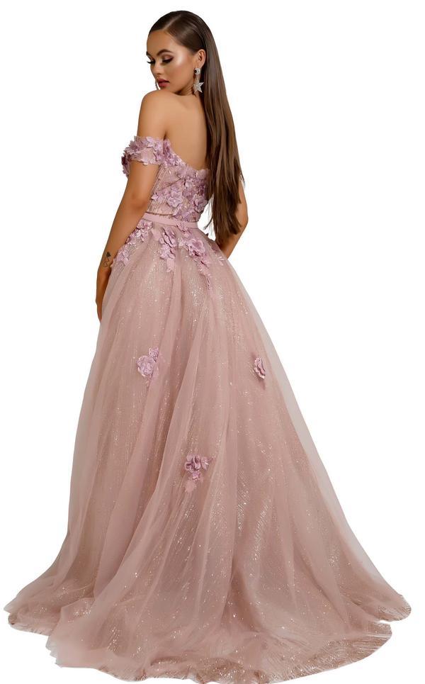 Portia and Scarlett Off Shoulder Long Gown 6015S - The Dress Outlet