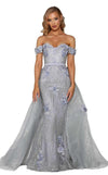 Portia and Scarlett Off Shoulder Long Gown 6015S - The Dress Outlet