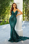 Portia And Scarlett Sexy Long Fitted Prom Dress Emerald