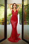 Portia And Scarlett Sexy Long Fitted Prom Dress Red