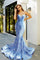 21208 Strapless Long Prom Dress Light Blue