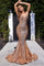 21208 Strapless Long Prom Dress Rose Gold