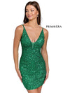 Primavera Couture Homecoming Short Beaded Dress 3572 - The Dress Outlet