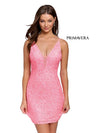 Primavera Couture Homecoming Short Beaded Dress 3572 - The Dress Outlet