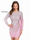 Homecoming Dresses Long Sleeve Prom Short Dress Pink