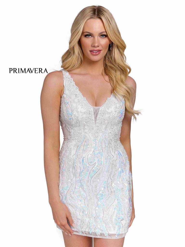 Primavera Couture Prom Short Beaded Dress 3822 - The Dress Outlet