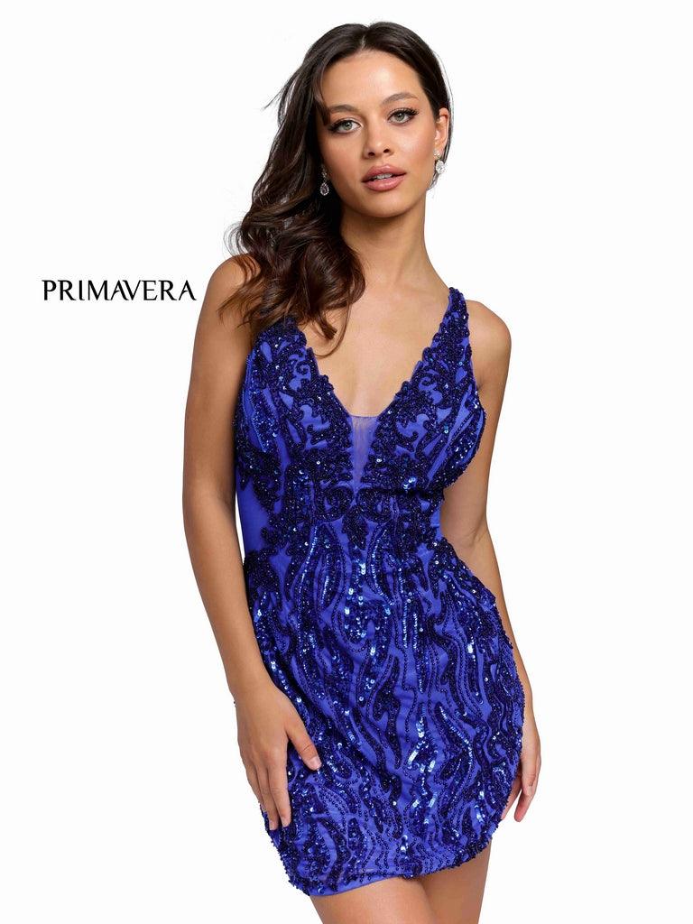 Primavera Couture Prom Short Beaded Dress 3822 - The Dress Outlet