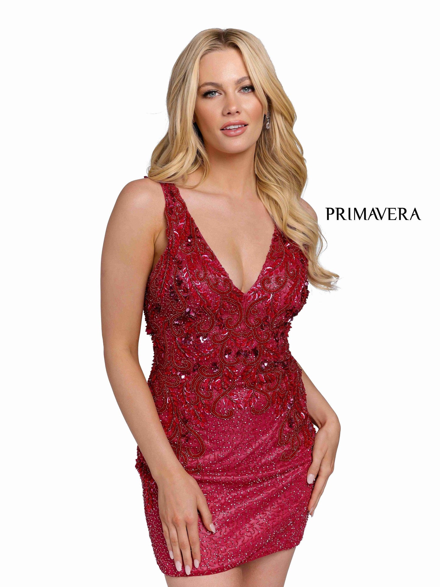 Primavera Couture Prom Short Fitted Dress 3807 - The Dress Outlet