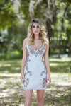 Homecoming Dresses Short Fitted Beaded Dress  Ivory