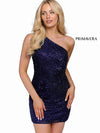 Primavera Couture Short One Shoulder Prom Dress 3830 - The Dress Outlet