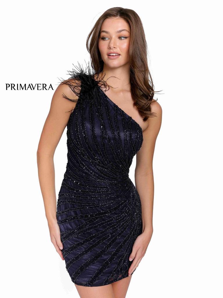 Primavera Couture Short One Shoulder Prom Dress 3834 - The Dress Outlet