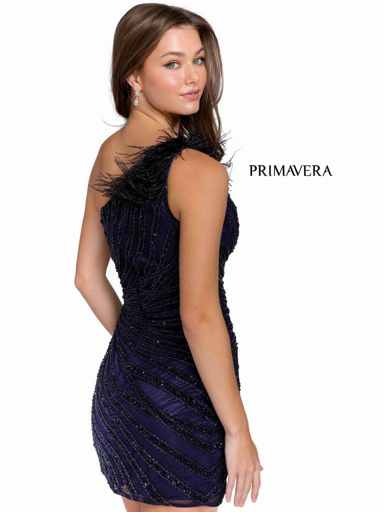 Primavera Couture Short One Shoulder Prom Dress 3834 - The Dress Outlet