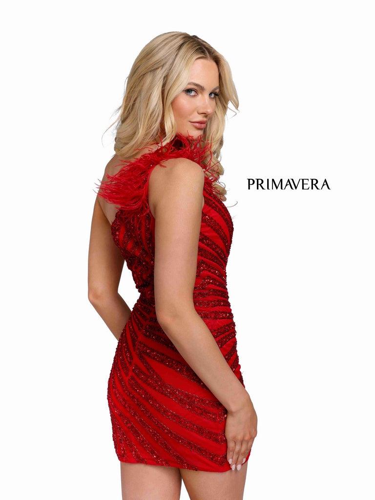 Primavera Couture Short One Shoulder Prom Dress 3834 - The Dress Outlet